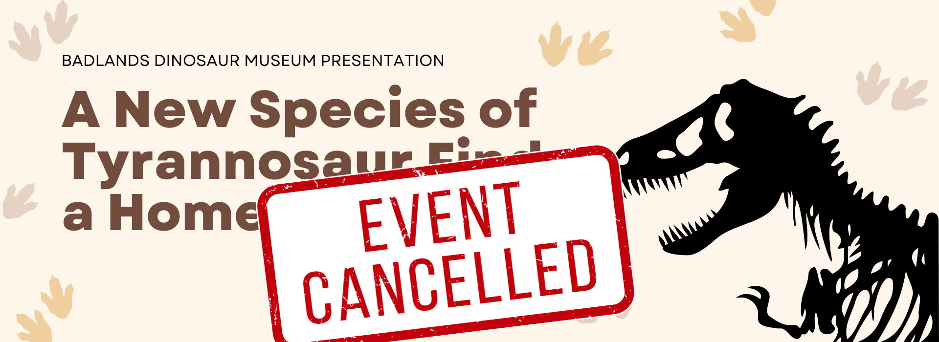 Dinosaur Museum Presentation Cancelled